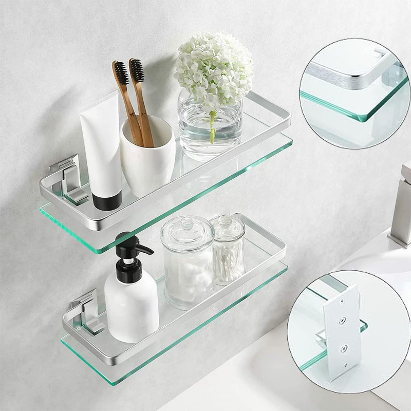 Kitchen Uncle - เจาะสําหรับห้องครัวองค์กรห้องน้ําเครื่องเทศ Rack Organizer ชั้นวางแก้วสแควร์ห้องครัวอุปกรณ์เสริมจัดระเบียบ FIXTURE