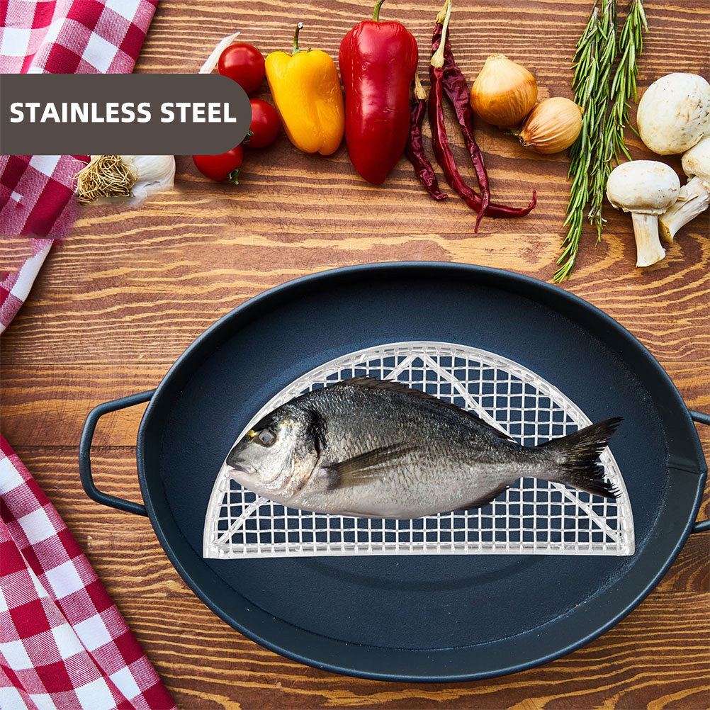 Kitchen Baking Rack - ตะแกรงกรองน้ำมันสเตนเลสสตีลทรงครึ่งวงกลม สำหรับอบและย่าง – ทนความร้อน ความจุขนาดใหญ่ อุปกรณ์ครัว