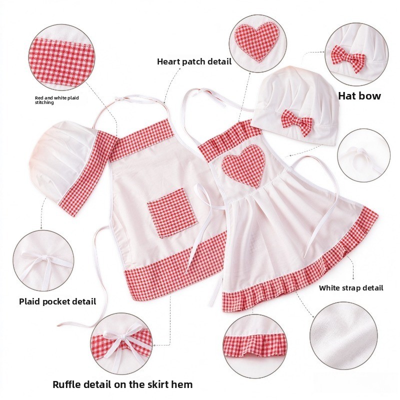 ชุดผ้ากันเปื้อนและหมวกเชฟสำหรั - Kitchen Kids Baking Set บทวิจารณ์และราคา