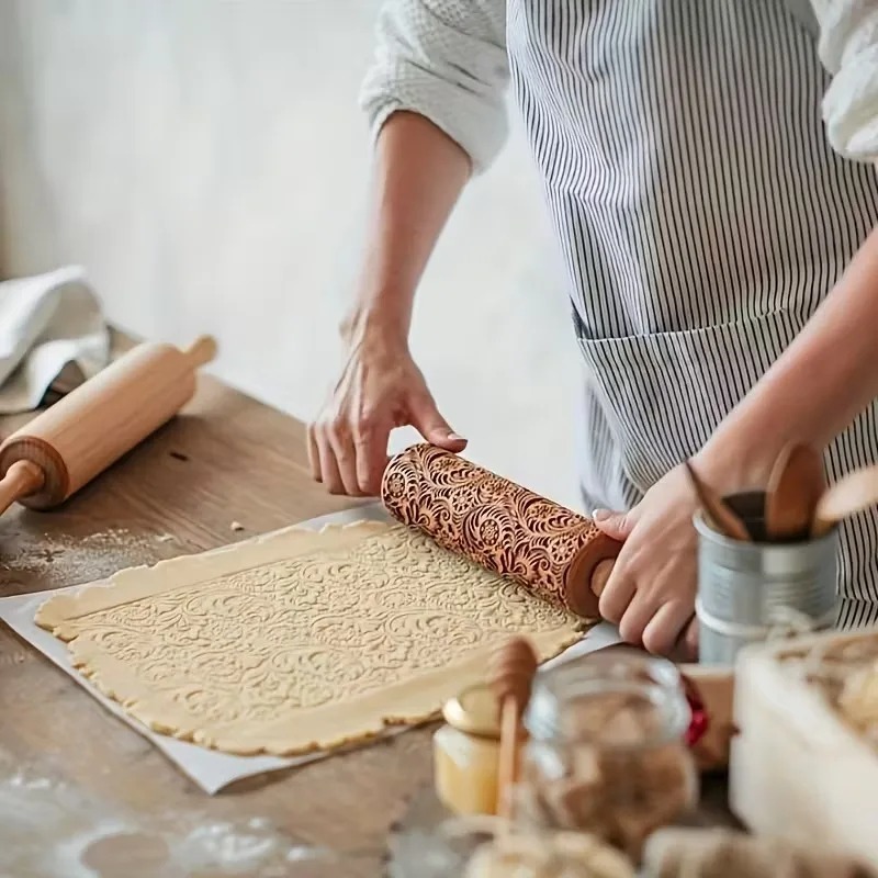 1-5 ชิ้น ลูกกลิ้งแป้งแกะสลักลา - Kitchen Roller Baking บทวิจารณ์และราคา